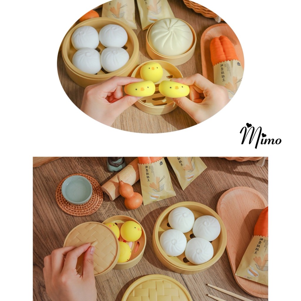 [HÀNG MỚIĐồ chơi Squishy Mochi hình bánh bao chân thực mềm mịn giảm stress giải tỏa căng thẳng co dãn đàn hồi ngộ nghĩnh