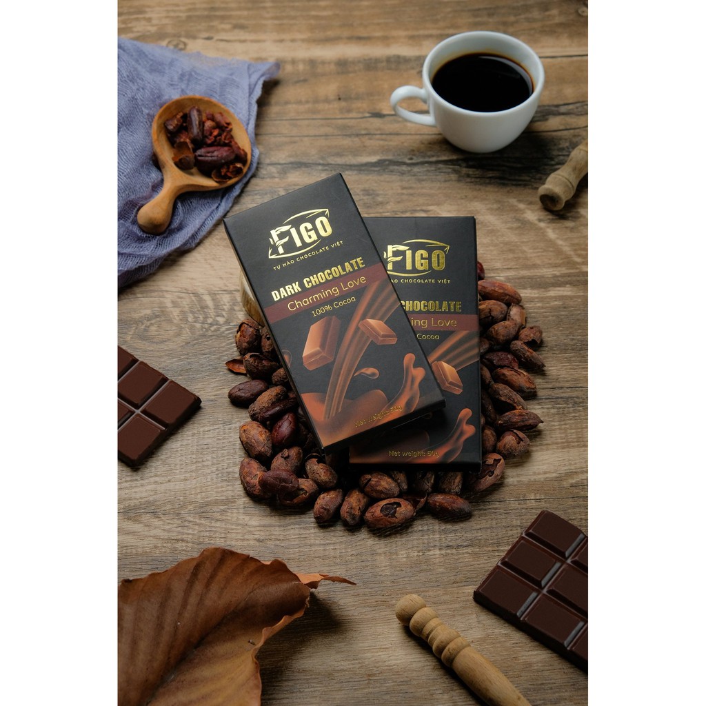 [Combo 3 HỘP]Socola đen 100% cacao, 85% cacao, 70% cacao Figo 50g