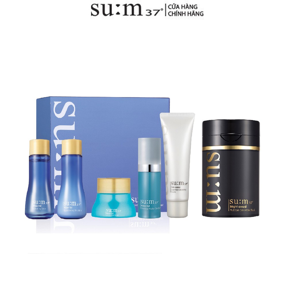 [HB Gift]Combo Bộ 5 bước cấp nước Su:m37 Water-full 5pcs Special Gift Set & Mặt nạ Su:m37 Bubble-De Mask Black Gimmick