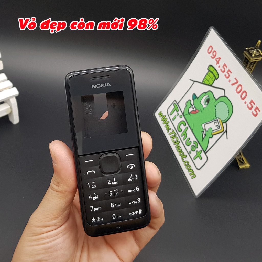 [Model sạc chân kim] Vỏ phím NOKIA 105 1 sim 2013 ZIN Nguyên Tem Bạc + RON