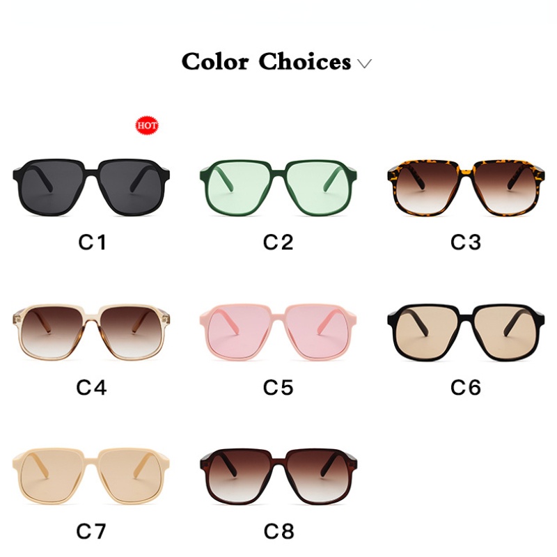 Kính Mát Gọng Vuông Cỡ Lớn Thời Trang Phong Cách Retro