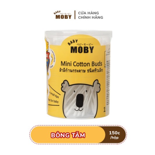 Bông tăm trẻ em Moby Baby cỡ nhỏ (150 chiếc/hộp)