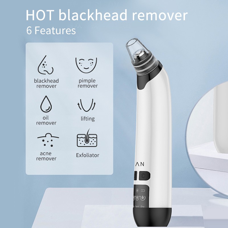 [Mã FMCGM50 - 8% đơn 250K] ANLAN Blackhead Vacuum Remover Facial Cleansing Beauty Tool