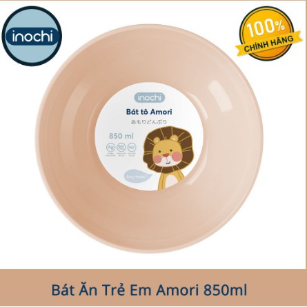 Bát tô - chén nhựa ăn cơm, ăn dặm cho bé cỡ lớn inochi amori nhựa nguyên sinh kháng khuẩn Ag+ cao cấp BAL850