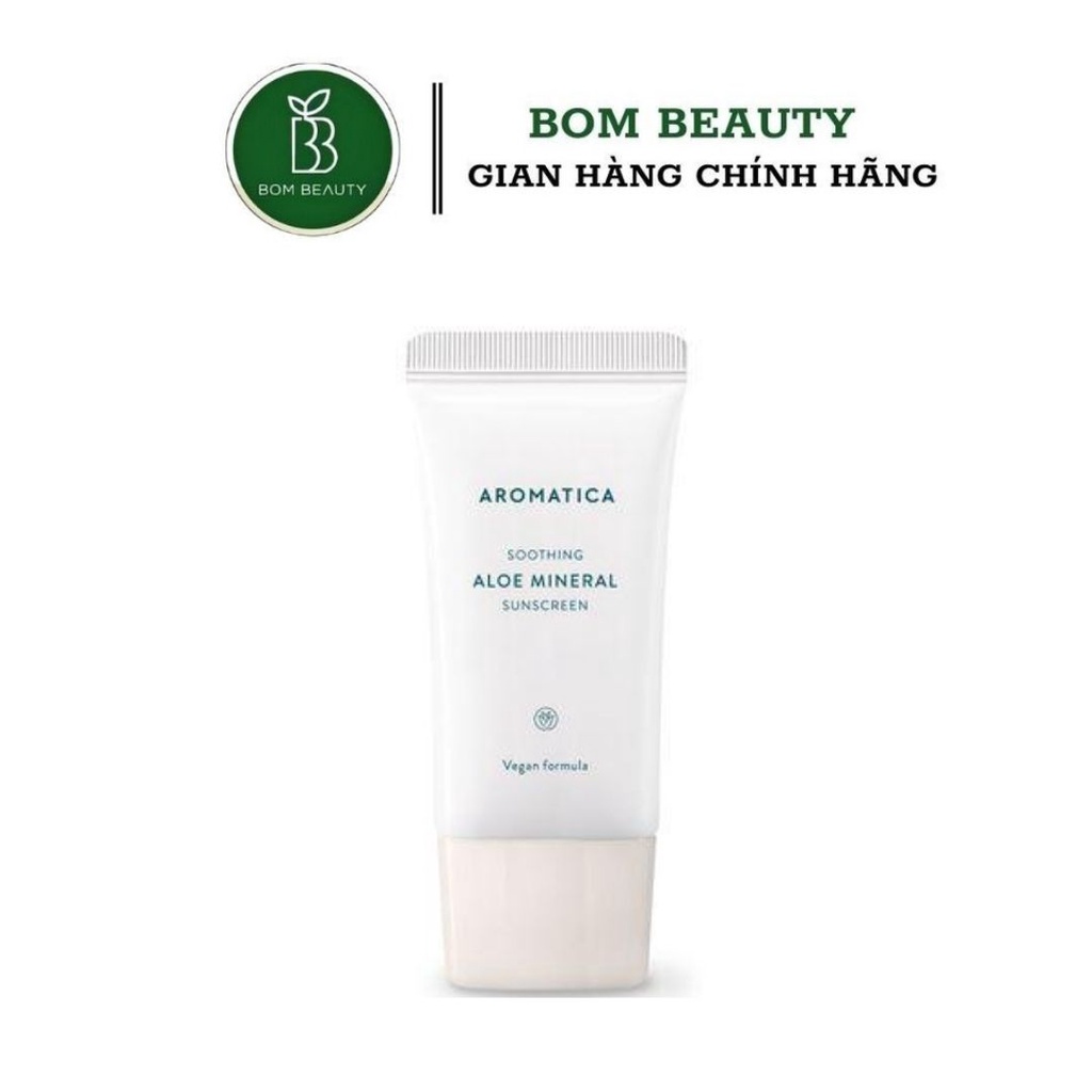 Kem chống nắng chiết xuất lô hội hữu cơ Aromatica Aloe Mineral Sun Cream SPF 50 PA ++++50gr