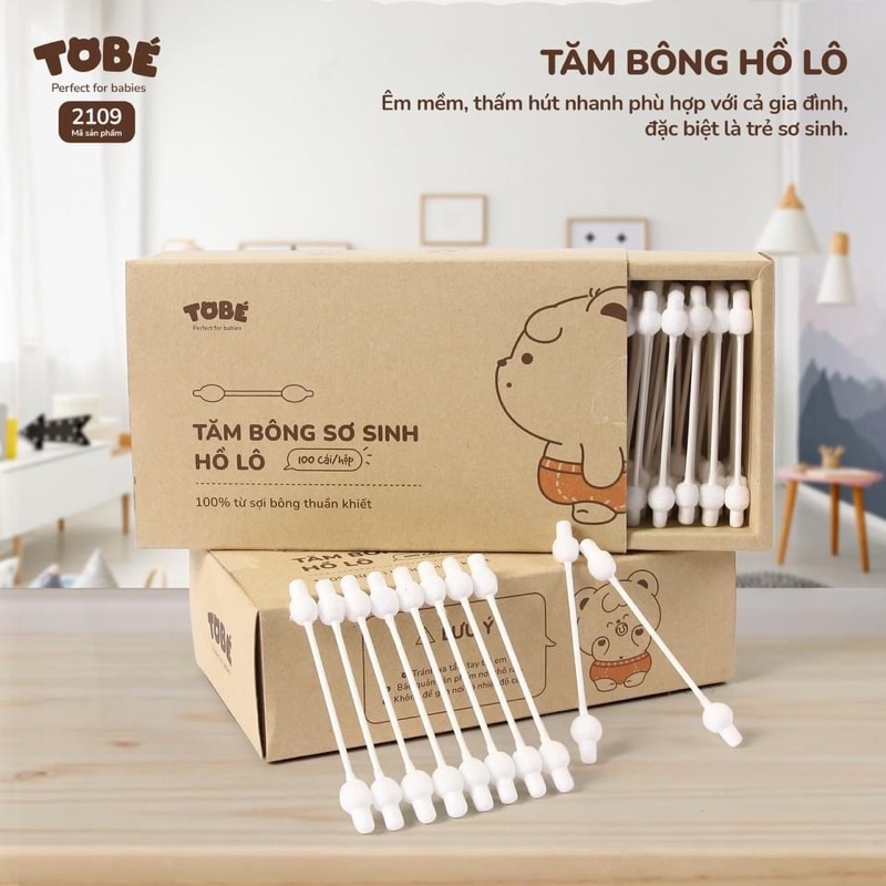 Tăm bông hồ lô chuyên dùng cho bé Tobé 100 cái