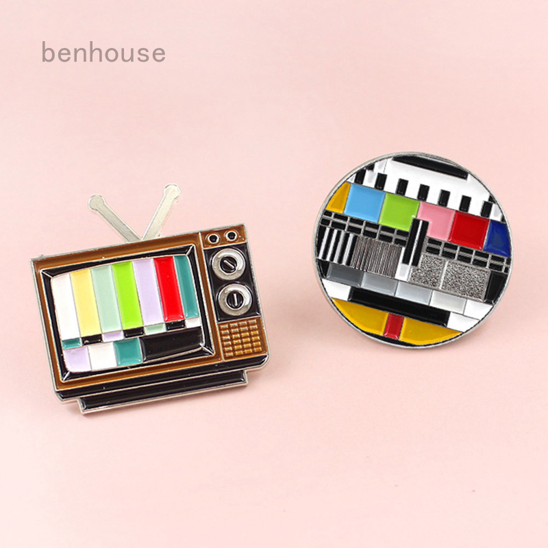 Ghim Cài Áo Hình TV Cầu Vồng Phong Cách Cổ Điển
