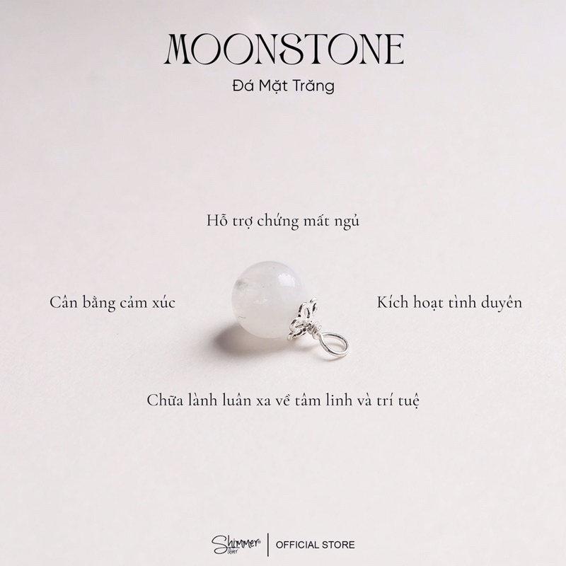 Mặt Dây Chuyền | Charm Đá Thiên Nhiên (chụp đá ngẫu nhiên) - Shimmer Silver