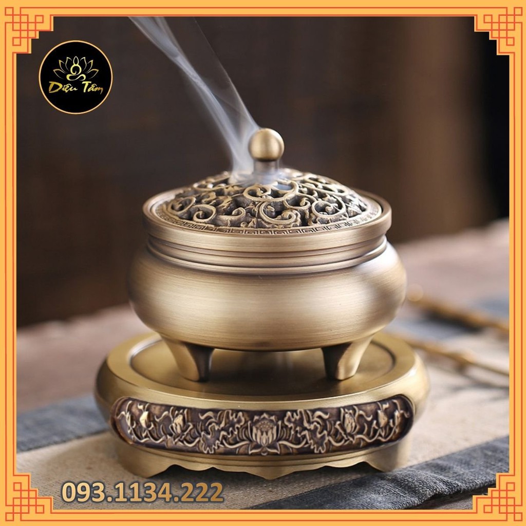 Trầm Hương Lư đốt trầm chất liệu đồng nguyên khối - Đẹp, độc, lạ đáp ứng mọi nhu cầu chơi trầm
