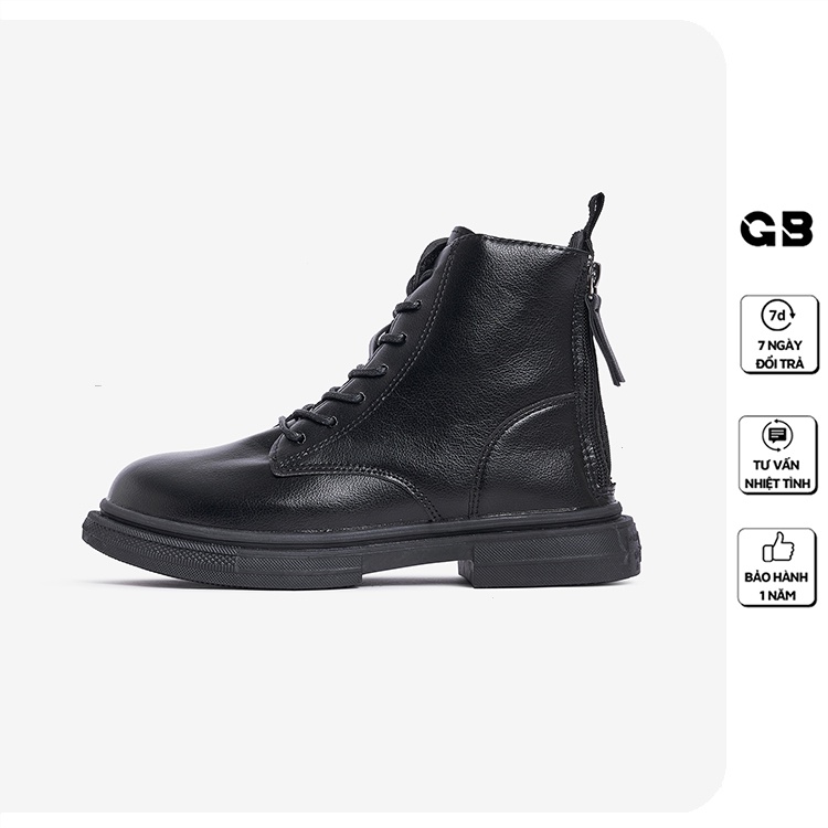 Giày Boots Nữ giayBOM Cổ Cao Khóa kéo Phí Sau Đế Cao 3 cm B1099