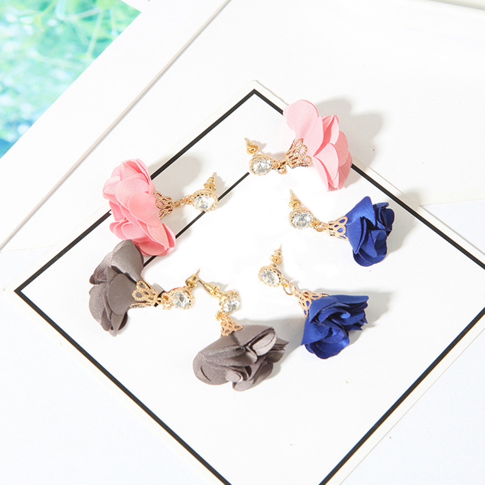 Đôi khuyên tai tạo hình bông hồng thanh lịch thời trang cho nữ