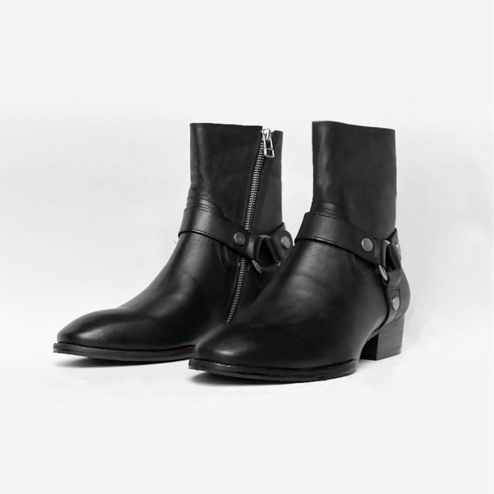 Harness Boots thời trang nam chất liệu da bò đế phíp độn 4.5cm | BigBuy360 - bigbuy360.vn