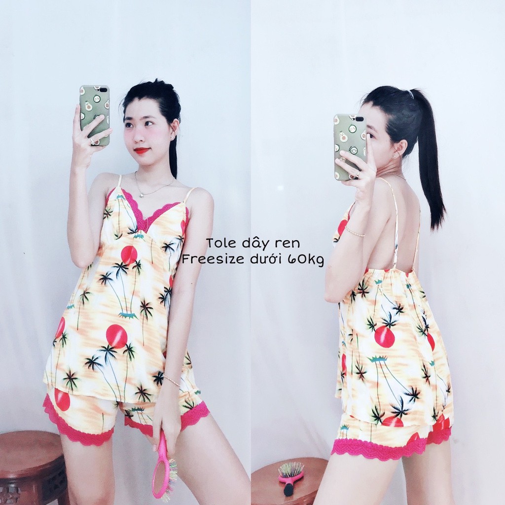 Đồ bộ dây mặc nhà toel lanh rộng dành cho nam nữ Freesize | BigBuy360 - bigbuy360.vn