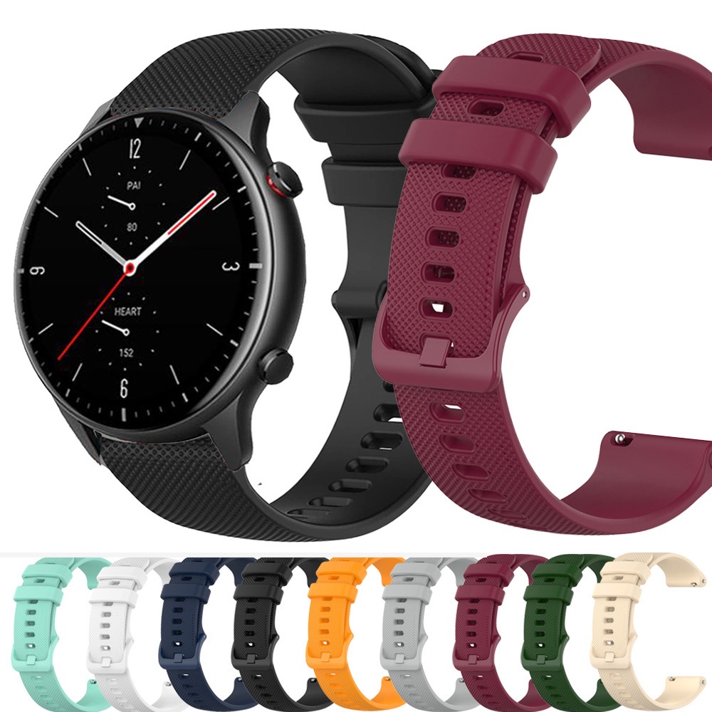 Dây Đeo Silicon 22mm Họa Tiết Kẻ Ô Cho Huami amazfit gtr 3 Pro GTR3 gtr-3