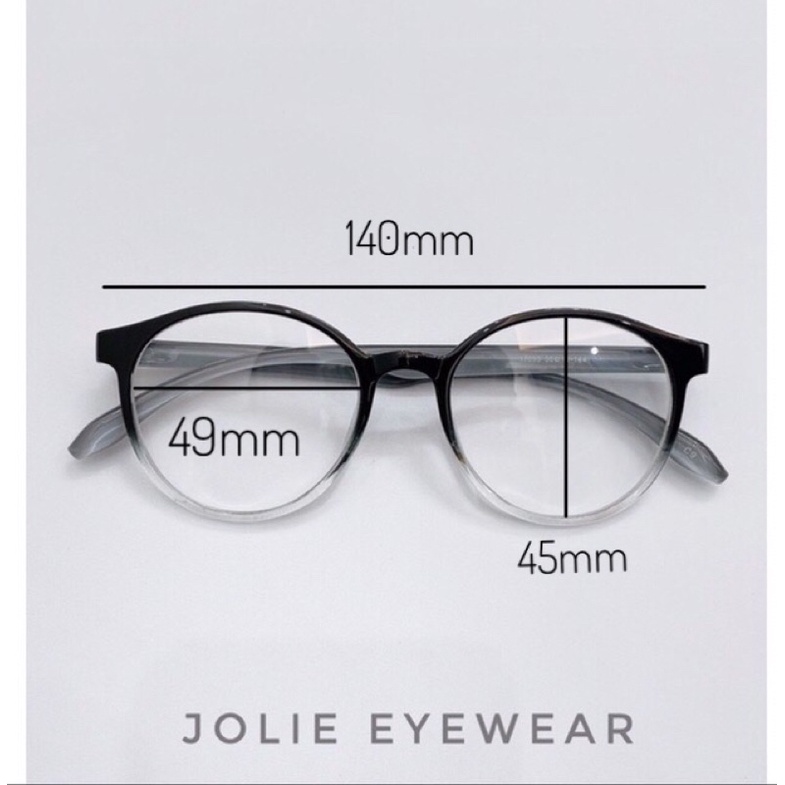 Kính không độ, Kính cận OMBRE 19075 - 8132 Hot tiktok Lansun 01 nhựa dẻo tròn chống ánh sáng xanh, UV400  Jolie eyewear