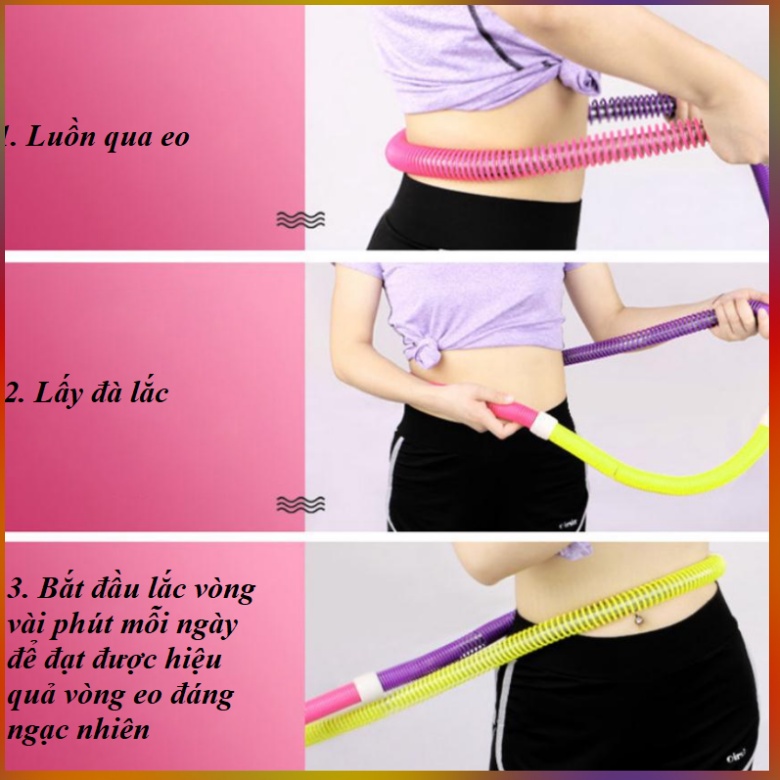 Vòng Lắc Hông, Tập Chân Đa Chức Năng Hula Hoop Giúp Giảm Mỡ Bụng, Eo Thon, Dáng Gọn