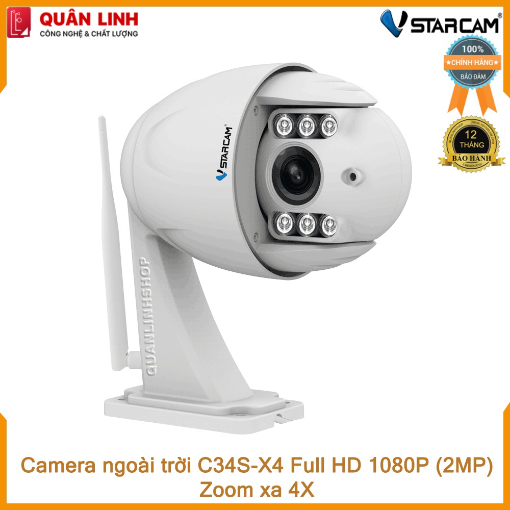 Camera ngoài trời Vstarcam C34s-X4 Zoom 4X Full HD 1080P kèm thẻ 128GB Class 10