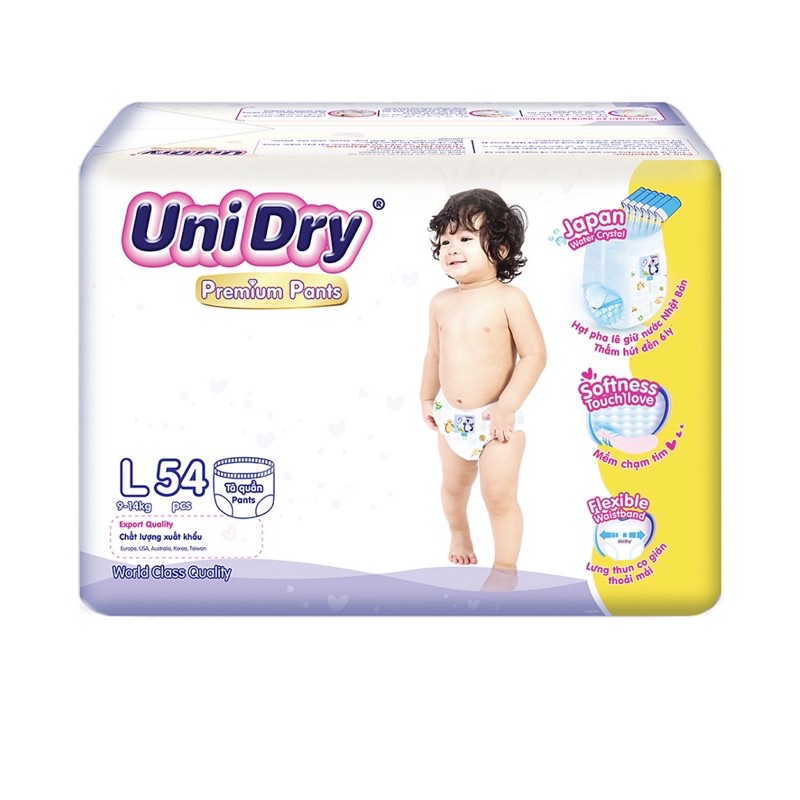 Tã Quần UniDry Premium L54 (54 Miếng)