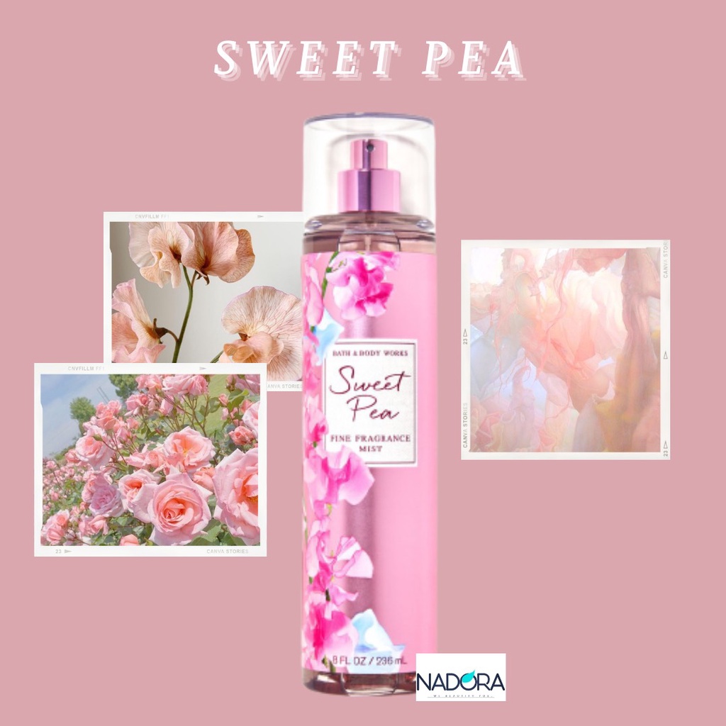 Xịt thơm toàn thân Bath And Body Works - Sweet Pea Body Mist 236g