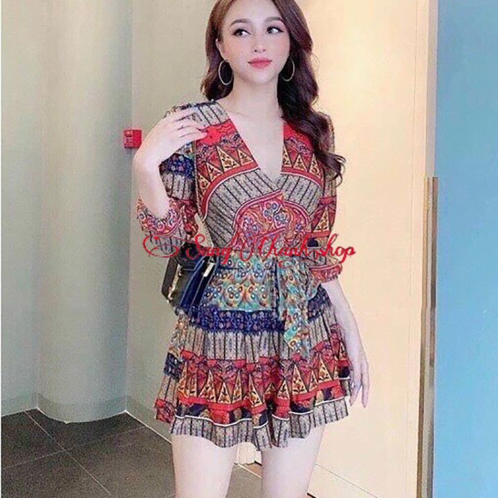 Jumtsuit Thổ Cẩm Tay Lở| Sét Sang Chảnh Phong Cách | BigBuy360 - bigbuy360.vn