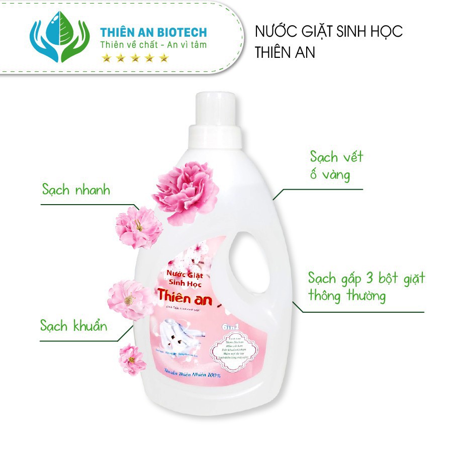 NƯỚC GIẶT SINH HỌC THIÊN AN TINH DẦU HOA ANH ĐÀO SẠCH KHUẨN, MỀM VẢI 3,8 KG | NƯỚC GIẶT THƠM LÂU famimark.com