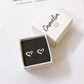 Khuyên tai bạc trái tim Camelia