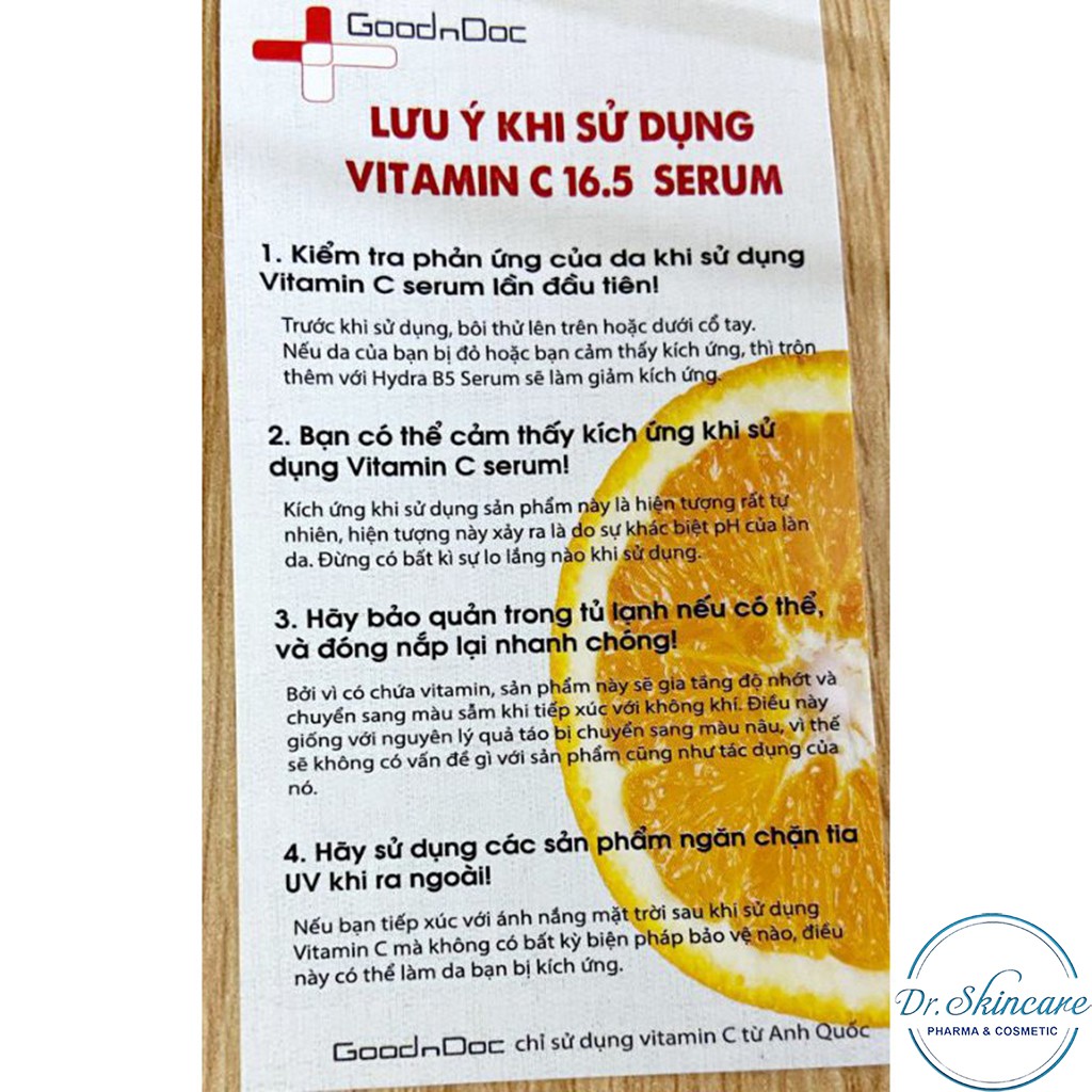 [CHÍNH HÃNG] Serum Vitamin C Mờ Thâm Nám, Trắng Da - GoodnDoc Vitamin C 16.5 Daily Whiening Serum 30ml | BigBuy360 - bigbuy360.vn