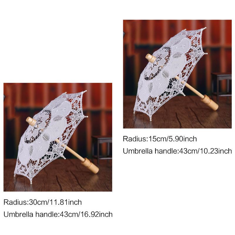 Dù ren màu trắng gồm 8 tán thích hợp chụp ảnh lãng mạn cho nữ