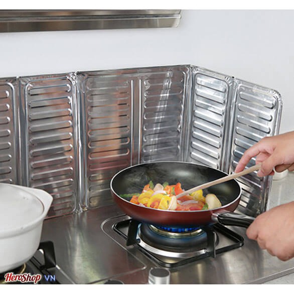 Vách Ngăn Tấm Chắn Chống Văng Dầu Mỡ Inox 32x84cm Giữ Gìn Vệ Sinh Bếp