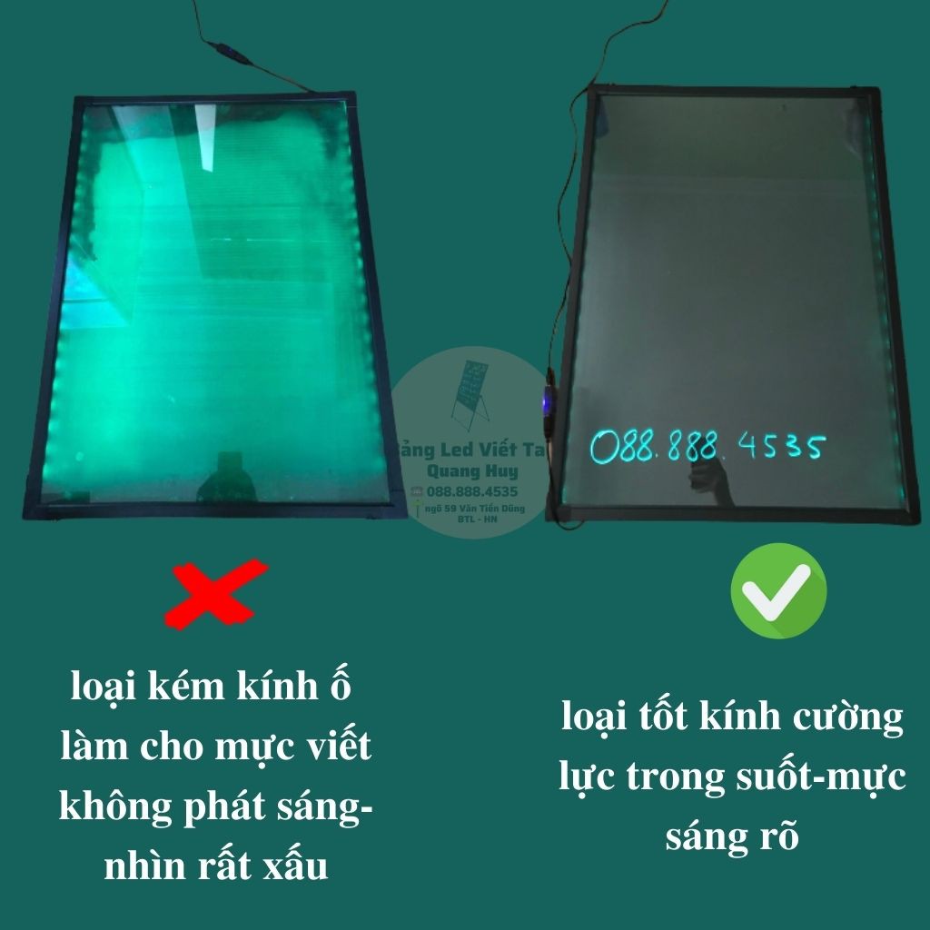 Chân Gỗ Bảng LED Huỳnh Quang 60*80 ❤️FREESHIP❤️Bảng LED Dạ Quang Full Phụ Kiện +Thẻ Bảo Hành 12 tháng