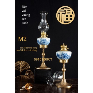 Đèn xanh bọc đồng sứ Bát Tràng