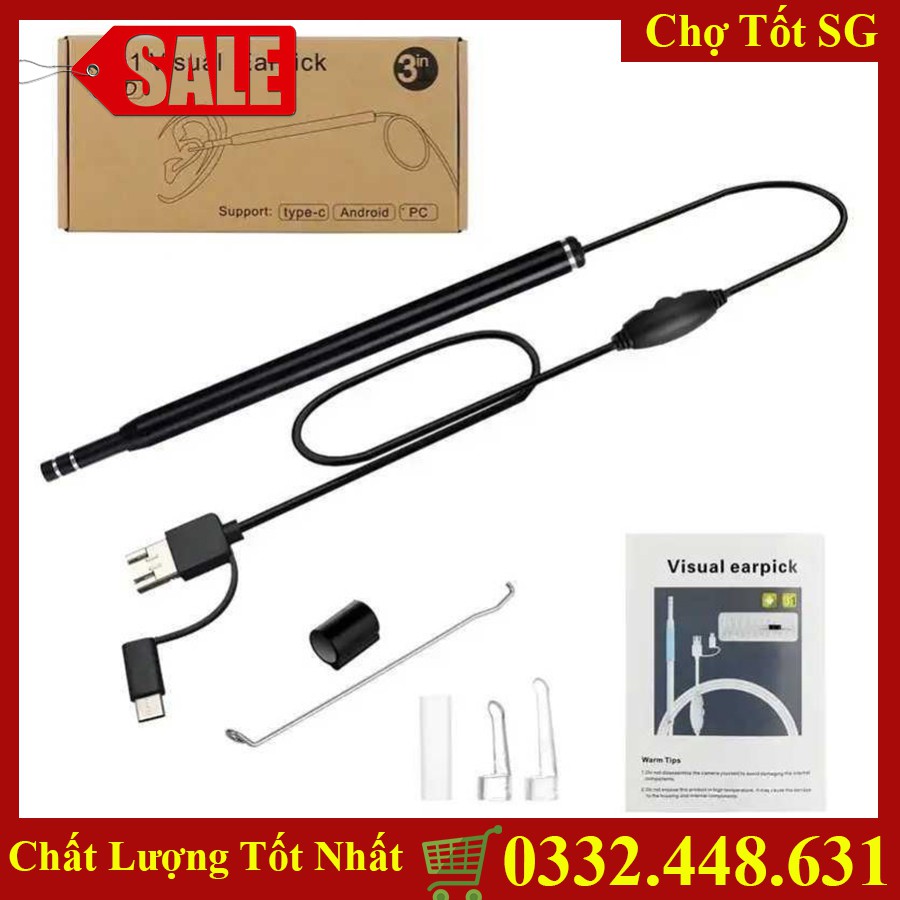 ✔️ Camera Nội Soi Y Tế Soi Tai Mũi Họng, Máy Lấy Ráy Tai HD Visual Earwas Clean Tool Siêu Nhỏ, Hình Ảnh Sắc Nét [BH 1-1]