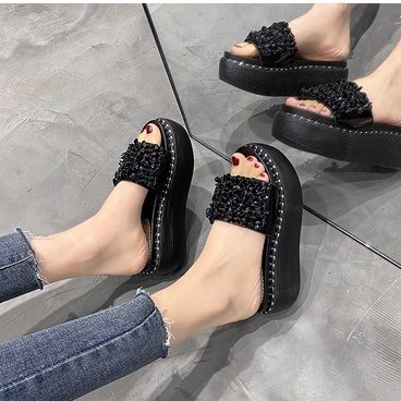 Dép Nữ Đế Xuồng Cao Gót Quai Ngang 6Cm