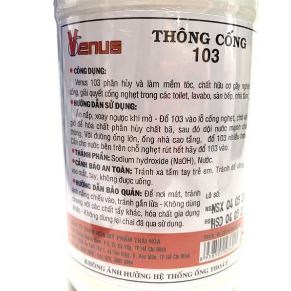 ❀ NƯỚC THÔNG CỐNG 103 VENUS 1000ML ❀