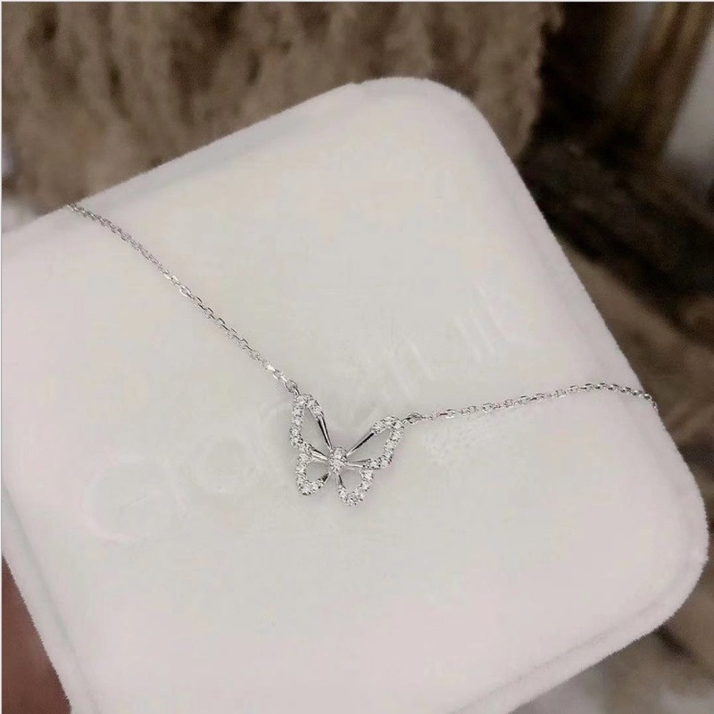 Dây chuyền kiểu bướm nhỏ đính pha lê dễ thương thời trang dành cho nữ