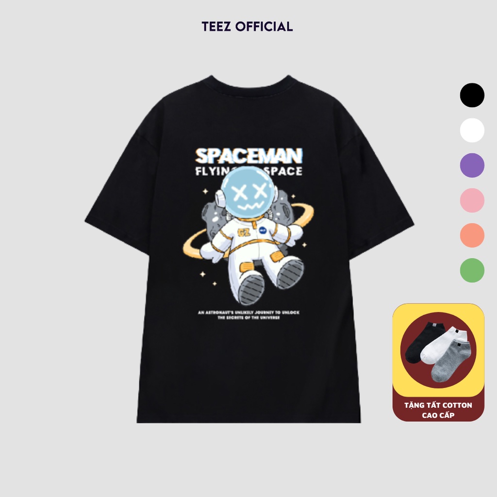 Áo Thun Nam TEEZ Form Rộng Unisex Oversize Phông Đen Trắng - TV5069