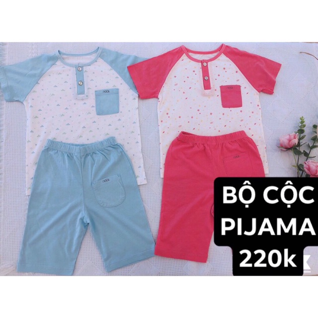 NOUS 2019 - Bộ pyjama/ kids cộc vải nu doux cho bé trai/bé gái từ 2 tuổi đến 6 tuổi