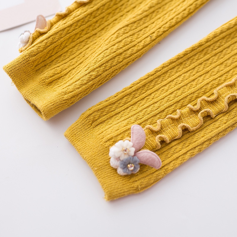 Quần legging  bằng cotton họa tiết sọc và thỏ thời trang cho bé gái 0-5 tuổi