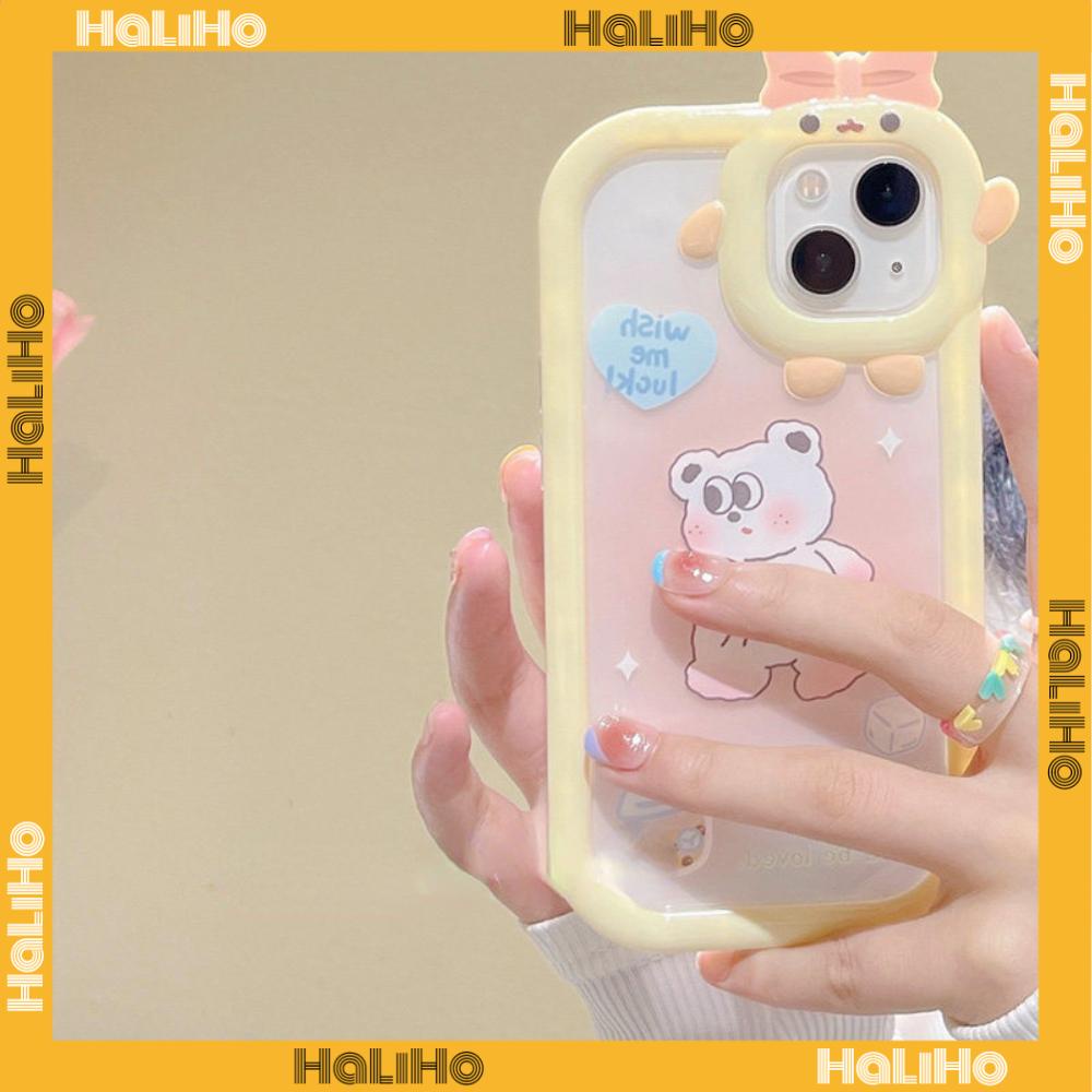 iPhone Case Silicone Soft Case Clear Case Airbag Shockproof Protection Camera Shiny Feel Bear Cartoon Cute Compatible For iPhone 11 Pro Max 13 Pro Max 12 Pro Max 7Plus xr XS Max