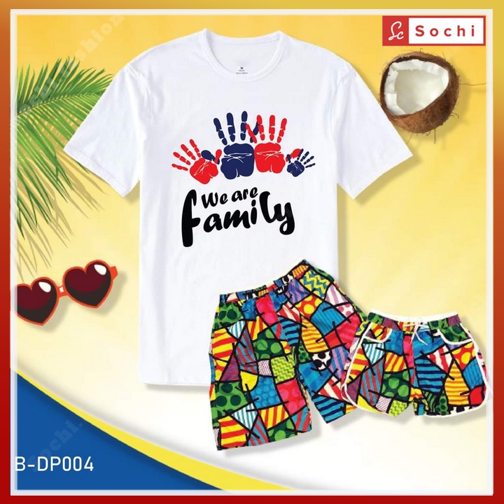 Áo nhóm, áo thun đồng phục đi biển, đi chơi, áo thun gia đình chất cotton dễ thương mã BSTDP05