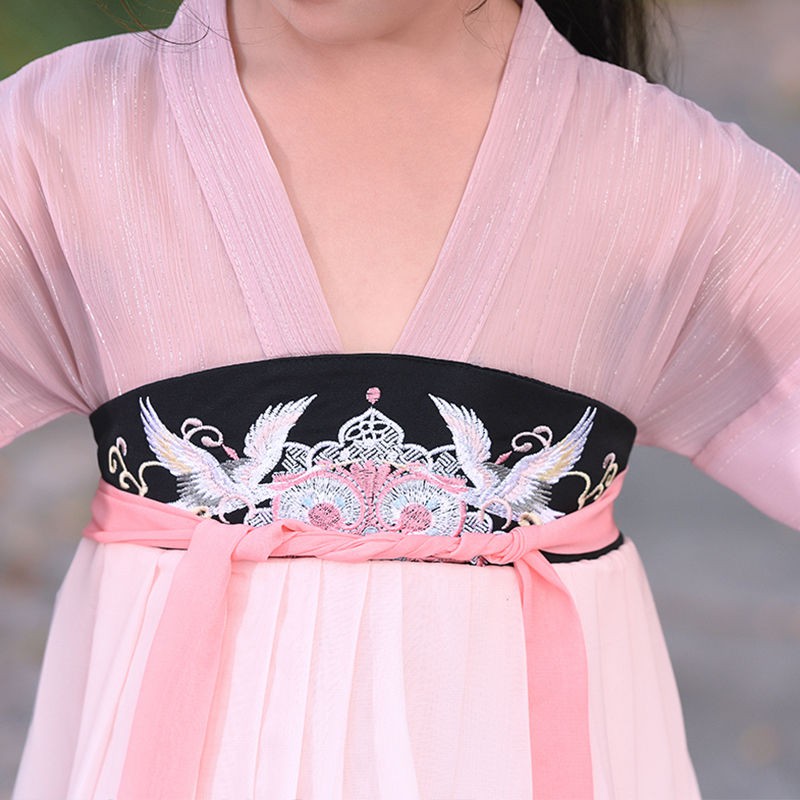 chân váy dàichân váy tennis✧┋Sản phẩm mới Hanfu nguyên bản nữ nhi tiểu linh cẩu trang phục ngực đầy đặn phong các