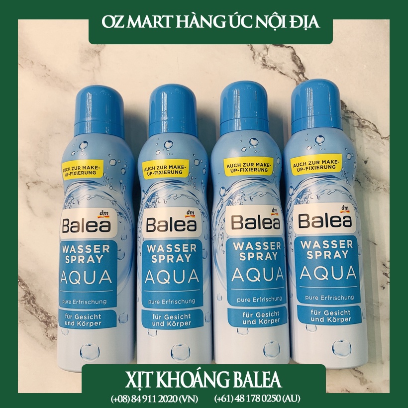 Xịt Khoáng Balea Wasserspray Aqua Oz Mart Hàng Úc Nội Địa 150ml