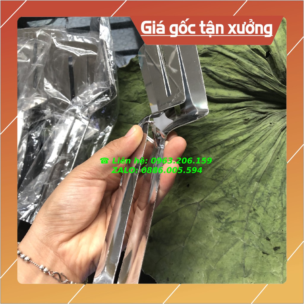 Kẹp inox gắp nóng thức ăn, xẻng gắp thực phẩm bằng inox, kẹp thức ăn thông minh, xẻng inox chiên đồ ăn