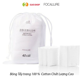 Bông Tẩy Trang Focallure - Bịch 40 Miếng – Mềm Mịn – Chất Lượng Cao – O2O Shop