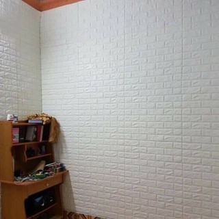 Xốp Dán Tường Giả Gạch 3D MÀU TRẮNG