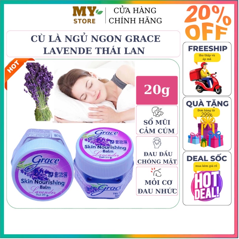 (Chính Hãng) Dầu Cù Là Ngủ Ngon Grace Lavender Thái Lan 20g