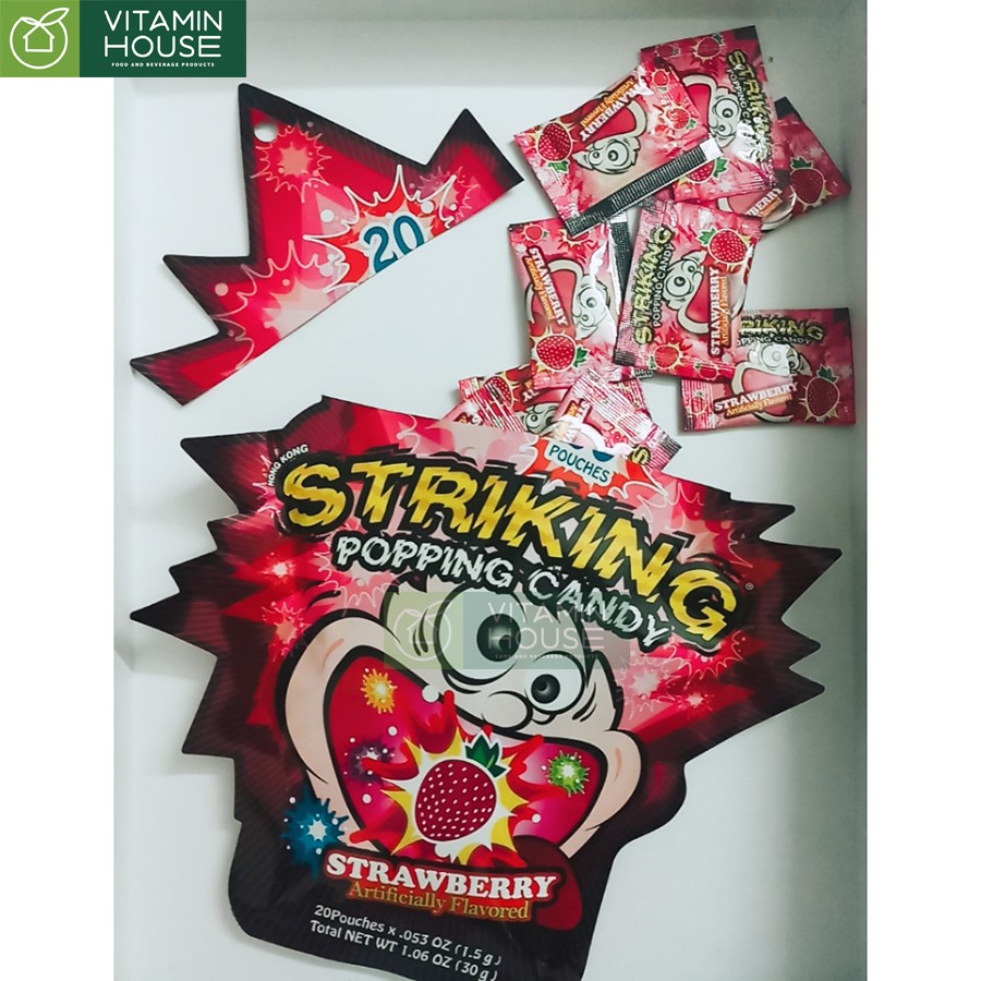 Kẹo Nổ Nhỏ Striking Popping Candy Nhiều Vị 15g [Vitamin House]