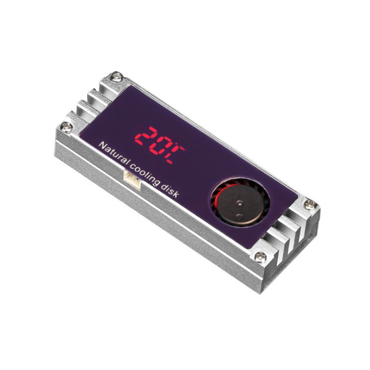 Tản Nhiệt Làm Mát Ổ Cứng SSD M2 AX002 Có Quạt Mini Kèm Mặt Đồng Hồ Hiện Thị Nhiệt Độ SSD