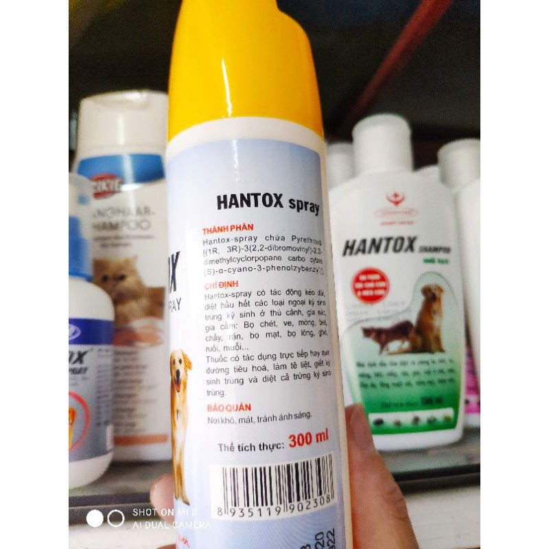 Xịt diệt bọ chét, ve, rận, ghẻ Hantox spray an toàn, hiệu quả cao