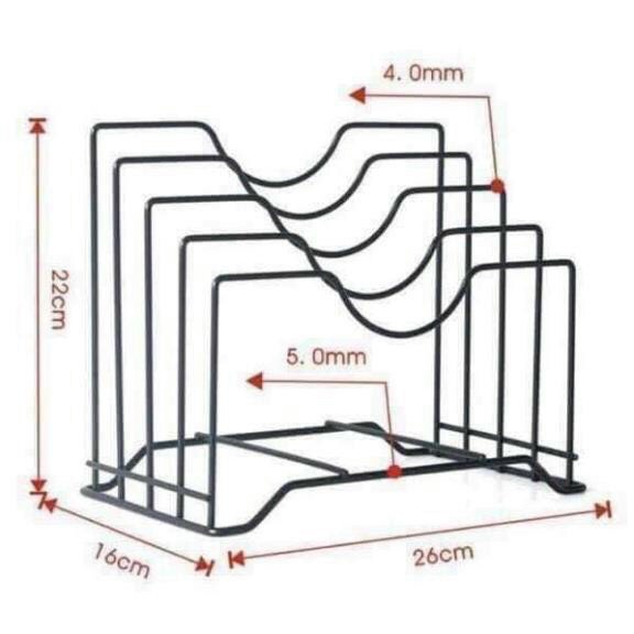 Kệ gác nắp nồi, dao thớt đồ dùng nhà bếp, kệ để đồ đa năng bằng thép không ghỉ